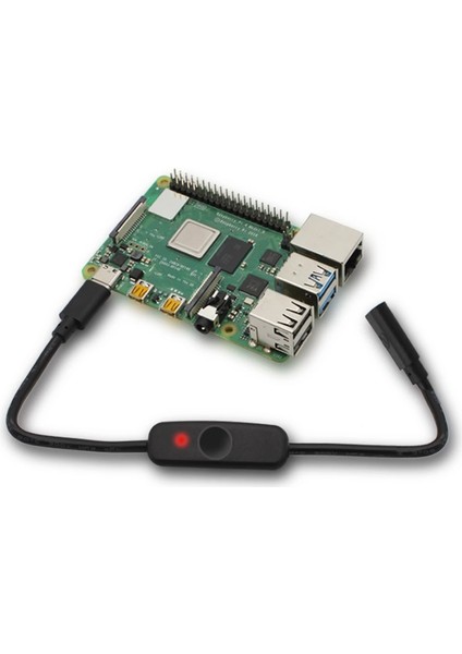 Raspberry Pi 4b Için Gösterge Işığı Erkek - Dişi Usb-C Uzatma Kablosu Anahtarı ile USB Tip C'yi Değiştirin (Yurt Dışından)