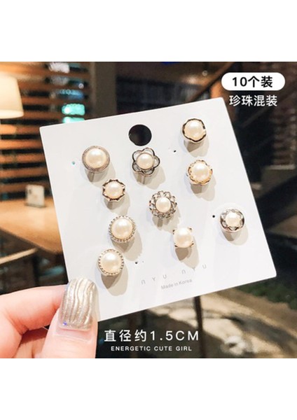 6/10 Adet Broş Seti Anti Maruz Toka Yüksek Dereceli Kadın Güzel Japon Artefakt Yaka Dekoratif Düğme Pin Hırka (Yurt Dışından)