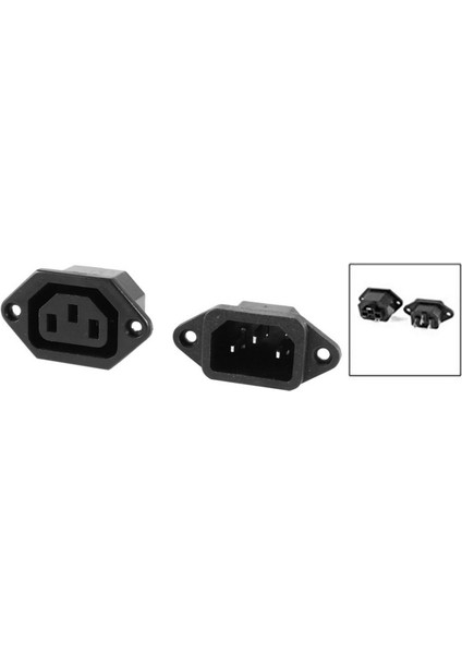 Nanlıy Iec C14 C1 32 Adet 3 Pinli Şasi Panel Montajlı Fiş Konnektörü Ac 250V 10A Siyah (Yurt Dışından)