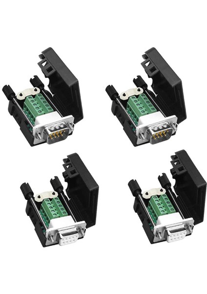Db9 Lehimsiz RS232 D-Sub Seri 9pin Port Terminali Erkek Dişi Adaptör Konnektör Kesme Kartı (2-Erkek+2-Dişi) (Yurt Dışından)