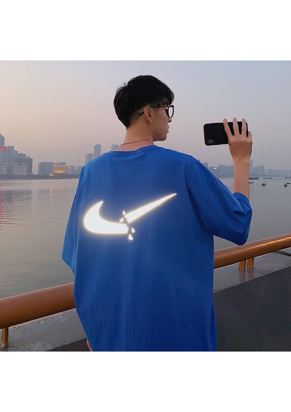 Kore Gece Koşusu Yansıtıcı Baskı Büyük Boy Moda Erkek Kadın Çiftler Tee Kısa Kollu Tişört (Yurt Dışından) modelleri