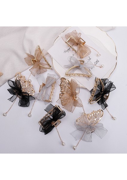 100% Orijinal # Moda Alaşım Tül Inci Ilmek Püsküller Saç Klip Kadınlar Için (Yurt Dışından) fırsatları