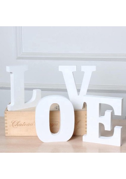 Hazır Stok 8 cm 26 Ayakta Beyaz Ahşap Mektup Ahşap Alfabe Harfler Kelimeler Ev Düğün Parti Dekorasyon (Yurt Dışından)