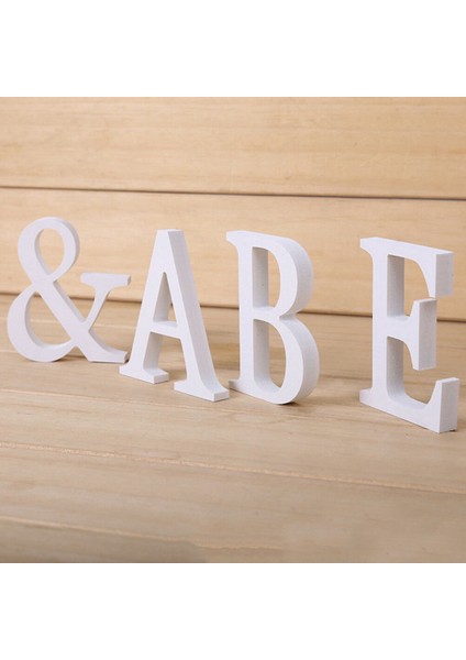 Hazır Stok 8 cm 26 Ayakta Beyaz Ahşap Mektup Ahşap Alfabe Harfler Kelimeler Ev Düğün Parti Dekorasyon (Yurt Dışından) fırsatları