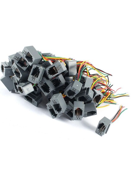 4P4C Konnektör Adaptörü -50 x 4P4C Rj9 Telefon Kablosu-… (Yurt Dışından)