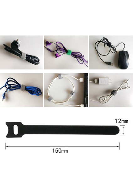 Tipi Velcro Kablo Bağı Teli Yeniden Kullanılabilir Kordon Organizatör 15*1.2 cm Renkli Bilgisayar Veri Kablosu Güç Organize Sapanlar 1 Adet (Yurt Dışından)