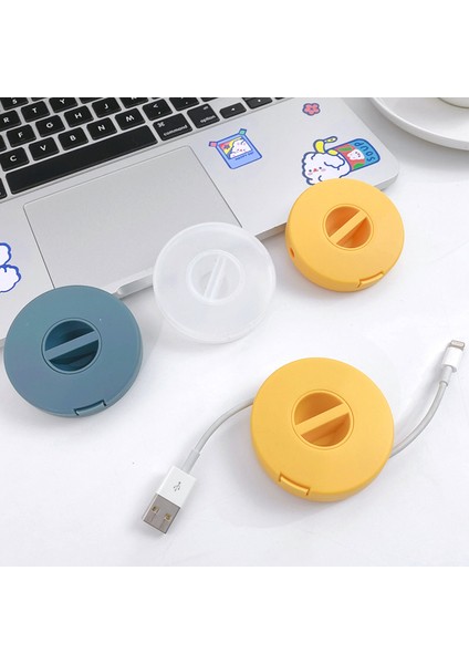 Yuvarlak Tel Sarıcı Kutusu Taşınabilir Çok Fonksiyonlu Veri Kablosu Saklama Kutusu Kablo Konteyner USB Şarj Tutucu Tel Yönetim Kutusu (Yurt Dışından)