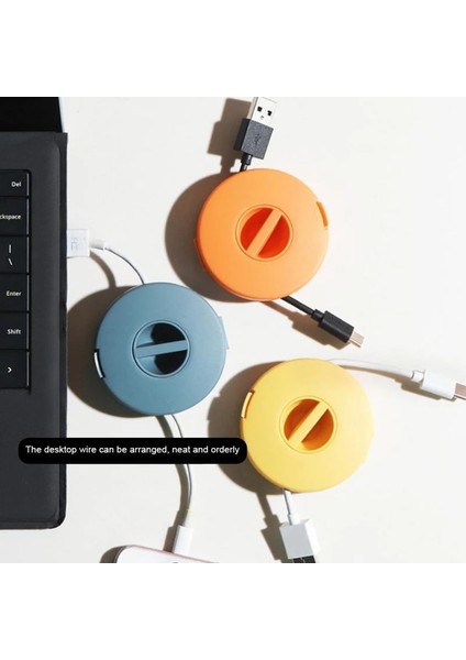 Yuvarlak Tel Sarıcı Kutusu Taşınabilir Çok Fonksiyonlu Veri Kablosu Saklama Kutusu Kablo Konteyner USB Şarj Tutucu Tel Yönetim Kutusu (Yurt Dışından)