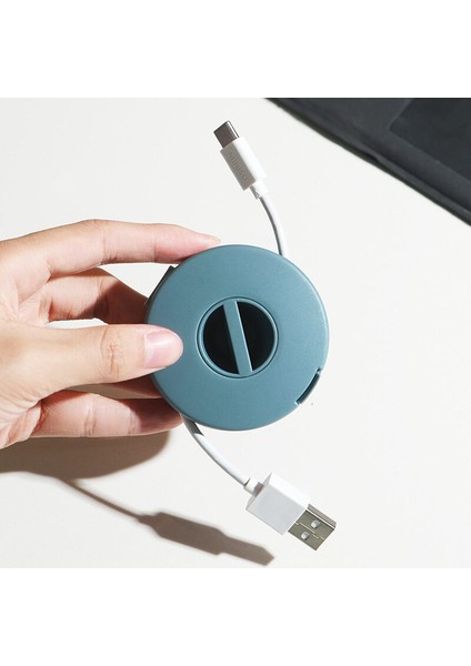 Yuvarlak Tel Sarıcı Kutusu Taşınabilir Çok Fonksiyonlu Veri Kablosu Saklama Kutusu Kablo Konteyner USB Şarj Tutucu Tel Yönetim Kutusu (Yurt Dışından)