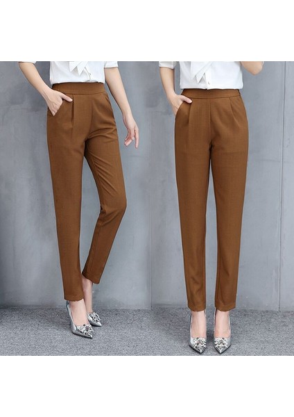 Artı Boyutu Moda Kadın Rahat Orta Bel Uzun Pantolon Ofis Çalışma Pantolonu (Yurt Dışından) modelleri