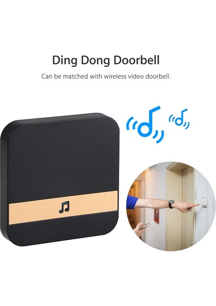 [global'a]akıllı Video Kapı Zili Alıcısı Kablosuz Ac 110-220V Chime Wifi Evrensel Plug-In Kapı Zili Güvenlik Kapısı Abd/ab Tak (Yurt Dışından)