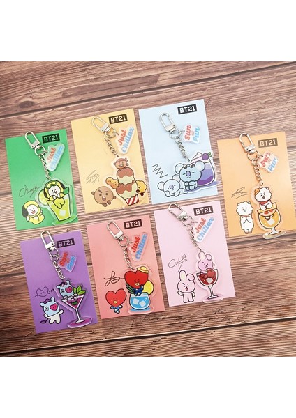 Kpop Bts BT21 Sevimli Karikatür Akrilik Çanta Anahtarlığı Kolye Anahtarlık Anahtar Tutucu (Yurt Dışından) fiyatları