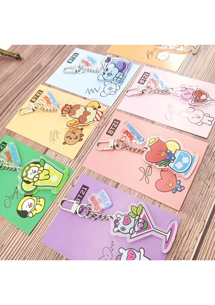 Kpop Bts BT21 Sevimli Karikatür Akrilik Çanta Anahtarlığı Kolye Anahtarlık Anahtar Tutucu (Yurt Dışından) modelleri