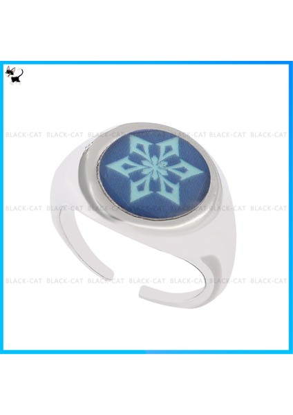 Genshin Etki Oyunu Yüzük Takı Tanrı'nın Gözü Thunder Fire Rock Buz Elemanı Ayarlanabilir Yüzükler (Yurt Dışından)