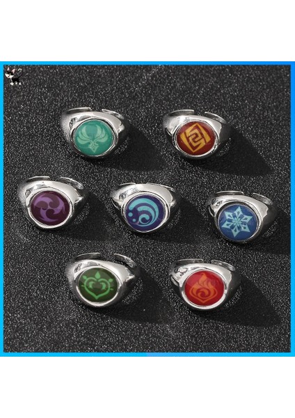 Genshin Etki Oyunu Yüzük Takı Tanrı'nın Gözü Thunder Fire Rock Buz Elemanı Ayarlanabilir Yüzükler (Yurt Dışından) fiyatları