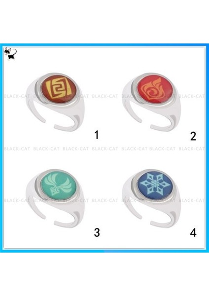 Genshin Etki Oyunu Yüzük Takı Tanrı'nın Gözü Thunder Fire Rock Buz Elemanı Ayarlanabilir Yüzükler (Yurt Dışından) indirimleri