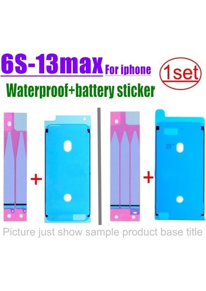 Takım Yeni Su Geçirmez Yapışkanlı Etiket iPhone 13 12 Mini 11 Pro Max 6s 7 8 Artı x Xr Xs Max LCD Ekran Çerçevesi Çerçeve Mühür Bant Tutkal + Pil Etiketi (Yurt Dışından)