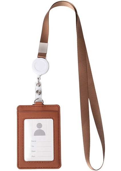 Moda Geri Çekilebilir Ipi Kimlik Kartı Pu Deri Çanta / Unisex Kart Sahipleri Kapak Cüzdan / Ofis Okul Boyun Asma Askı (Yurt Dışından) fiyatları