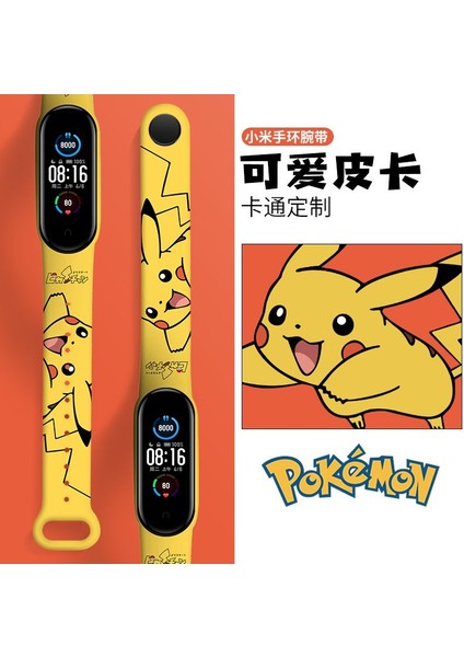 Karikatür Baskı Kayışı Xiaomi Mi Band 6 5 4 3 Bileklik Pokemon Pikachu Silikon Bant Yedek Kayış Xiaomi Miband 6/5 Band Aksesuarları (Yurt Dışından) fırsatları