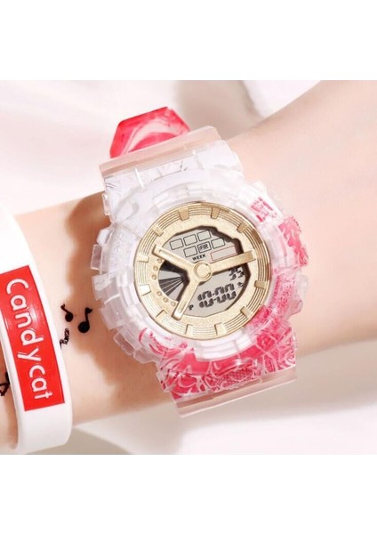 【hazır Stok G-Shock Aynı Tasarım Tek Parça + Dragon Ball Z Ortak Model Su Geçirmez LED Spor Saat (Yurt Dışından)