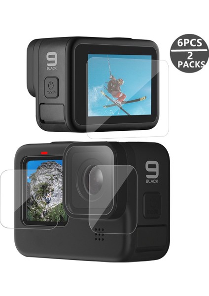 Gopro Hero 9 Için Temperli Cam Ekran Koruyucu Siyah Lens Koruma Gopro Hero 9 Için Koruyucu Film Siyah (Yurt Dışından)