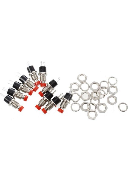 10 Adet Kırmızı Başlıklı Spst Anlık Mini Buton Anahtarı Dc 50V 0.3A (Yurt Dışından)