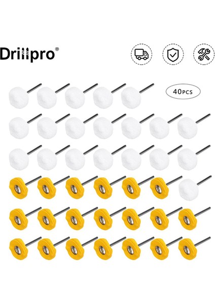 Drillpro 40 Adet Parlatma Bezi Tekerlek Yün Tekerlek Dönen Matkap Aracı Ayna Takı Parlatma Kiti (Yurt Dışından)