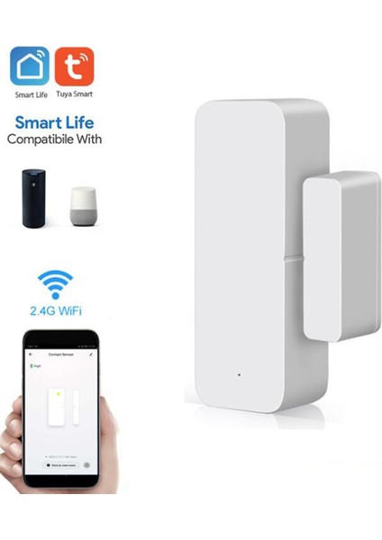 Wifi Pencere Kapı Sensörü-1 * Akıllı Pencere Kapı Sensörü-Beyaz (Yurt Dışından)