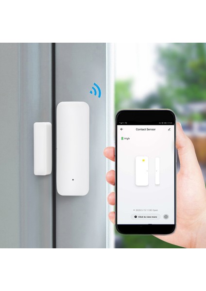 Wifi Pencere Kapı Sensörü-1 * Akıllı Pencere Kapı Sensörü-Beyaz (Yurt Dışından)