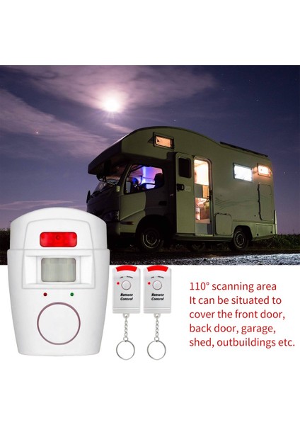 Pır Hareket Sensörü Alarmı 2 Uzaktan Kumandalı Kablosuz Ev Garaj Karavanı (Yurt Dışından) modelleri