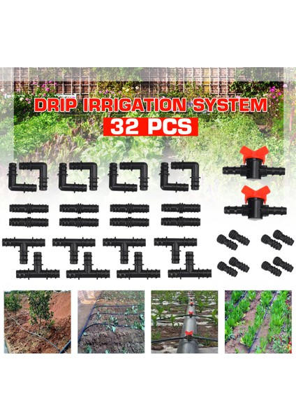 Popüler 32 Adet Dıy Minyatür Damla Sulama Tesisi Sistemi Sulama Hortumu Bahçe Veranda Tesisi Ayarlanabilir Yağmurlama (Yurt Dışından) fiyatları