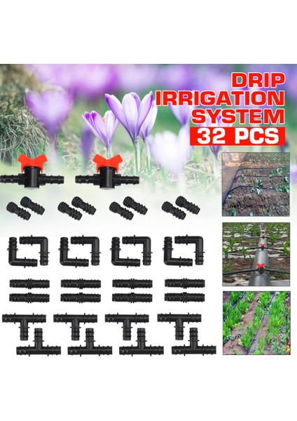 Popüler 32 Adet Dıy Minyatür Damla Sulama Tesisi Sistemi Sulama Hortumu Bahçe Veranda Tesisi Ayarlanabilir Yağmurlama (Yurt Dışından) fırsatları