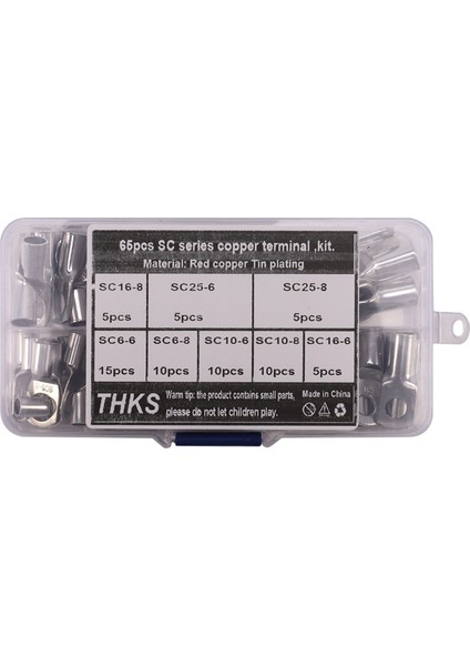 65 Adet Ağır Hizmet Tipi Tel Pabuçları Kalaylı Bakır Pil Kablo Uçları Boru Şeklindeki Halka Terminal Konnektörleri Gözetleme Deliği ile (Yurt Dışından) modelleri