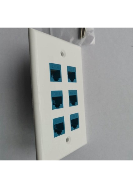 Lkpcıgcxm Cat 6 Ethernet Duvar Plakası 6 Port, Ethernet Duvar Plakası Dişi-Dişi Çıkarılabilir Cat7/6/6e/5/5e ile Uyumlu (Yurt Dışından)
