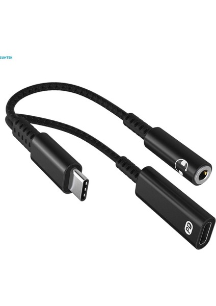 USB Tip C Kulaklık Adaptörü USB C Pd 3.0 Hızlı Şarj (Yurt Dışından)