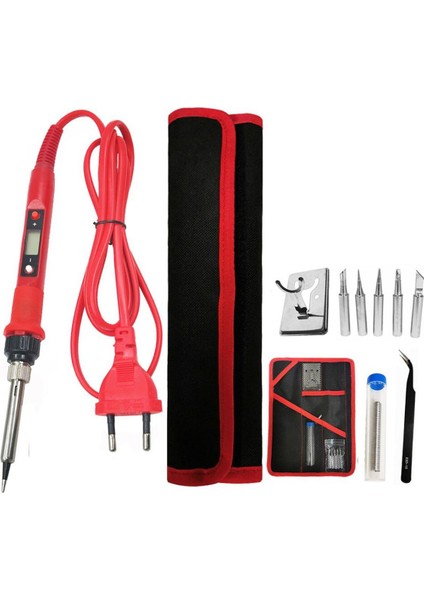 80W Dijital LCD Ekran Havya Sıcaklık Ayarlanabilir Elektrikli Lehimleme Istasyonu Kaynak Aracı 180-480C (Yurt Dışından)