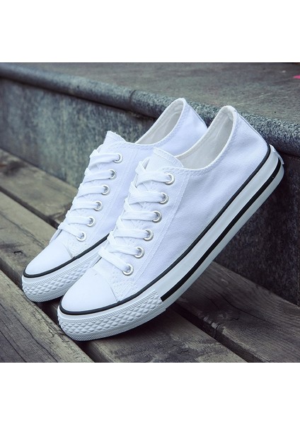 Moda Gençlik Erkek Ayakkabı Unisex Spor Ayakkabı Nefes Alabilir Yürüyüş Kanvas Bağcıklı (Yurt Dışından)
