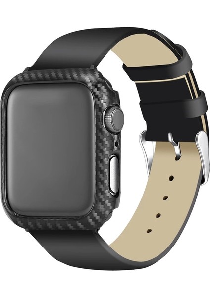 Siyah Kapak Ince Karbon Fiber Pc Tampon Apple Watch Se Kılıf 40MM 44MM 41MM 45MM 42MM Çerçeve Kenarları Serisi 7 6 5 4 3 (Yurt Dışından) modelleri
