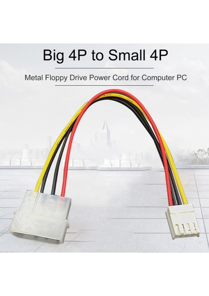 [bıgsale] 20CM 4-Pin Büyükten Küçüğe Güç Kablosu Bilgisayar Pc Için Metal Disket Sürücü Güç Kablosu (Yurt Dışından)
