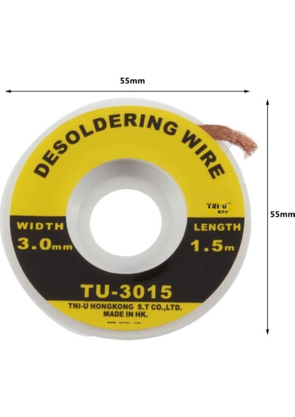 Güvenlik 5 Ft. 3 mm Lehim Sökme Örgü Lehim Sökücü Fitil Tni-U Yeni Altın (Yurt Dışından)