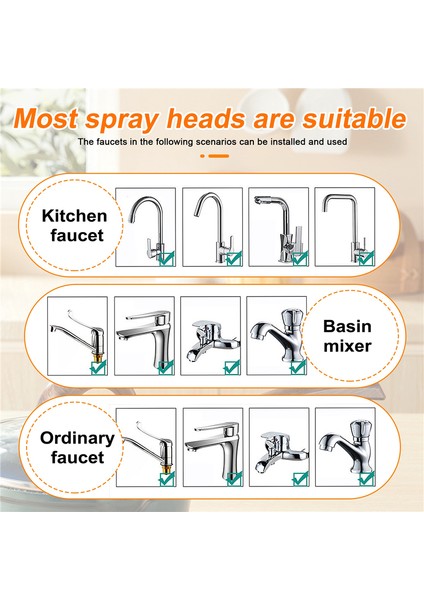 Lavabo Sı Püskürtme Aparatı, Hortumlu Döndürülebilir Sıçrama Önleyici Musluk Memesi Başlığı - Mutfak Lavabo Sı Genişletici (Yurt Dışından) indirimleri