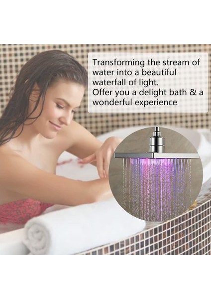 Modern LED Renk Değiştiren Su Glow Kare Yağmur Banyo Duş Başlığı Yenı 7 Renk 7 Renk LED Yayan (Yurt Dışından) modelleri