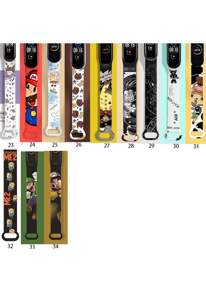 Moda Karikatür Desen Silikon Bant Kayışı Için Xiaomi Mi Band 6 5 4 3 Miband 3 4 5 6 Bileklik (Yurt Dışından) indirimleri