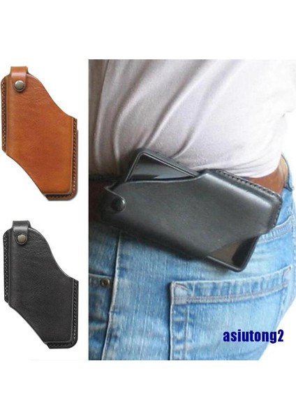 Asiutong2 Erkekler Cep Telefonu Döngü Kılıf Kılıf Kemer Bel Sahne Pu Deri Çanta Telefon Cüzdan (Yurt Dışından)