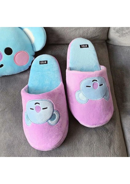 Kpop Bts BT21 Yaz Ev Terlik Ayakkabı Peluş Flip Flop (Yurt Dışından)