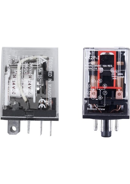 Dc 12V Bobin 10A 240VAC 28VDC Dpdt Elektromanyetik Röle JQX-13F2Z ve Ac 220V/230V Bobin Gerilim Rölesi 8 Pin (Yurt Dışından)