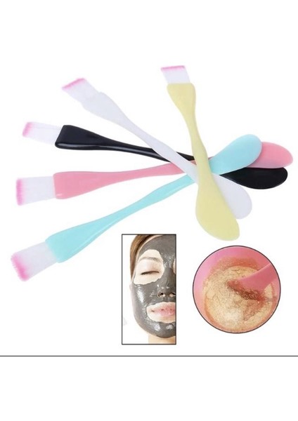 Maske Fırçaları Yumuşak Fırça Kafası Temizleme Yüz Smear Fırçası Çift Başlı Yüz Cilt Bakımı Makyaj Araçları (Yurt Dışından)