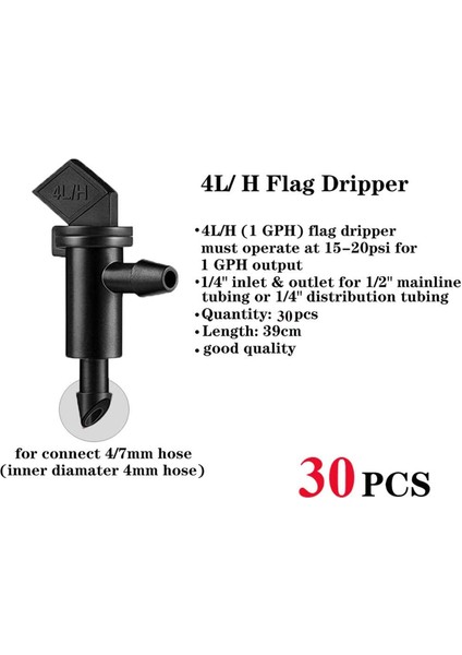 Sulama Bayrağı Damlatıcı-30 x 1 Gph Sulama Bayrağı Damlatıcısı Siyah 30 x 2 Gph Sulama Bayrağı Damlatıcısı Mavi 30 x 4 Gph Sulama Bayrağı Damlatıcısı Yeşil Renkte-… (Yurt Dışından) indirimleri