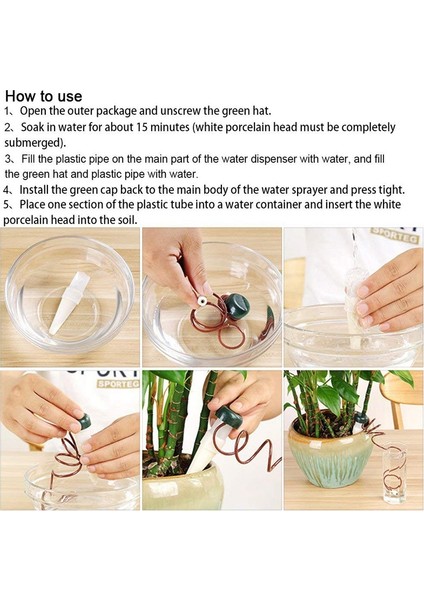 Sulama Kazıkları, 10 Paket Kapalı Otomatik Damla Sulama Sistemi Sulama Ekipmanları Aracı Bitki Sulayıcı Seramik Problar Houseplant Sivri Kendiliğinden Sulama (Yurt Dışından)