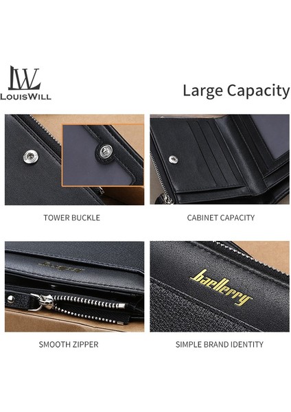 Louiswill Moda Cüzdan Erkek Kısa Cüzdan Bifold Cüzdan (Yurt Dışından) indirimleri